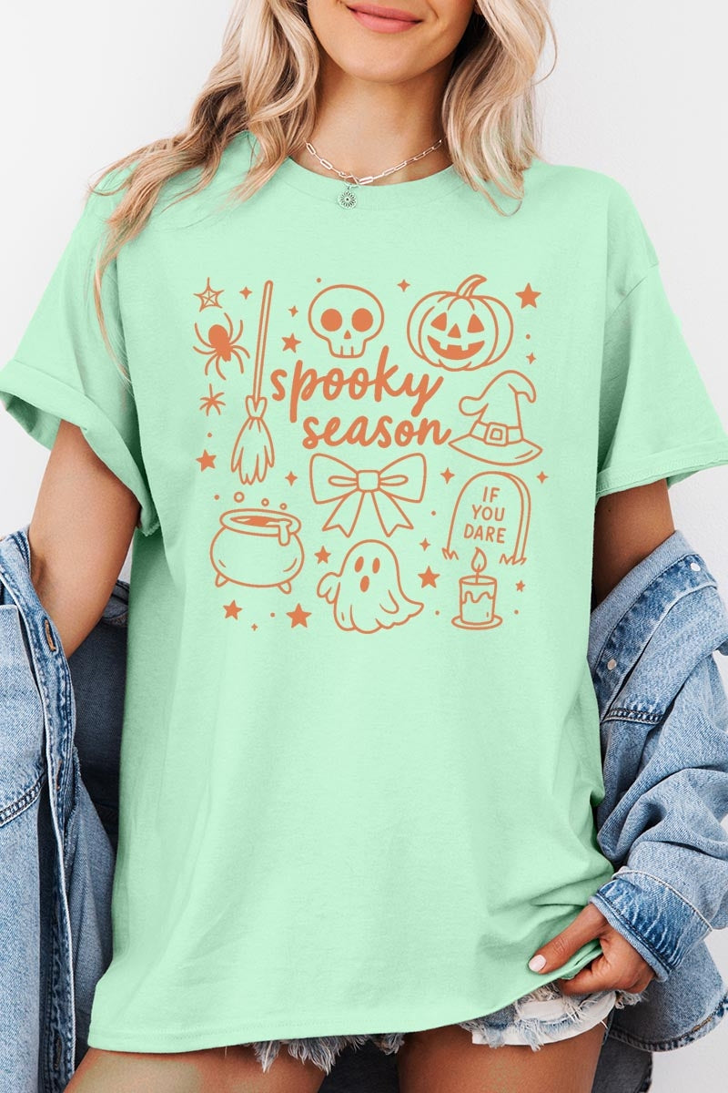 5000-E3141 Halloween Doodle Graphic Heavy Cotton Tee $9