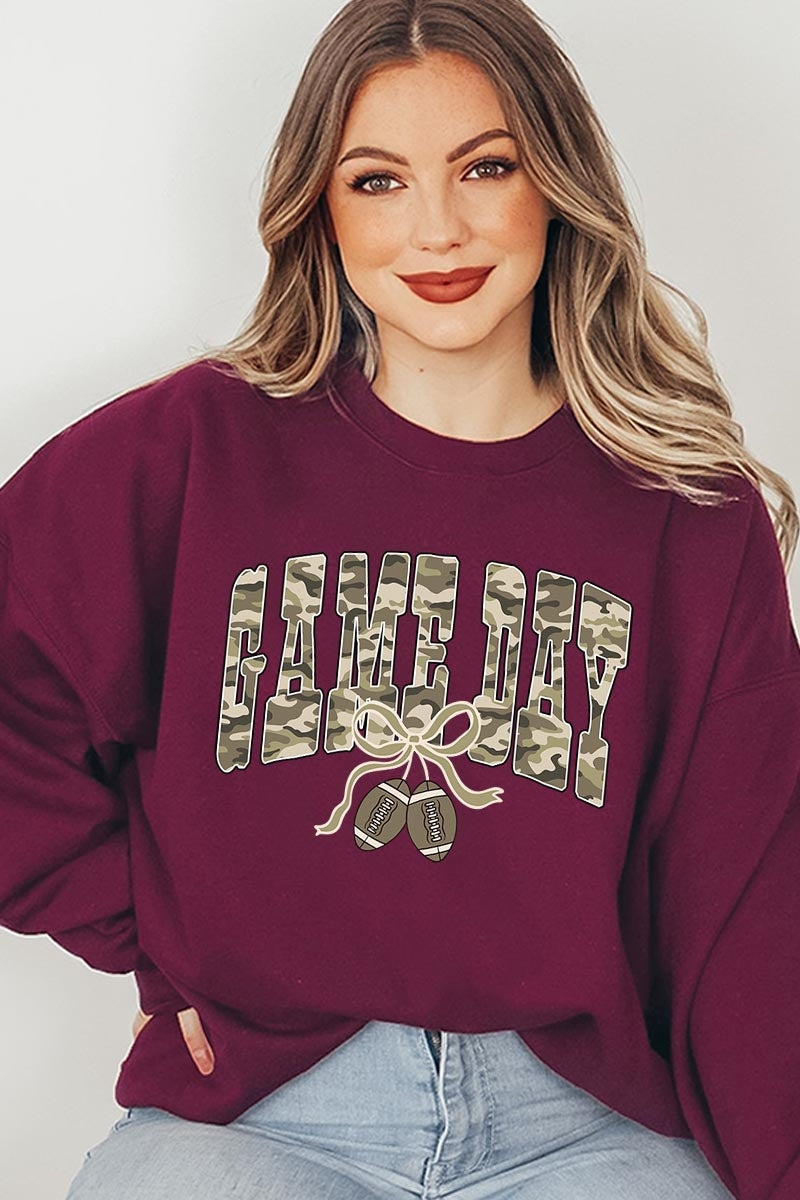 UL180-E3131 Football Game Day Camo Graphic Sweatshirt $20