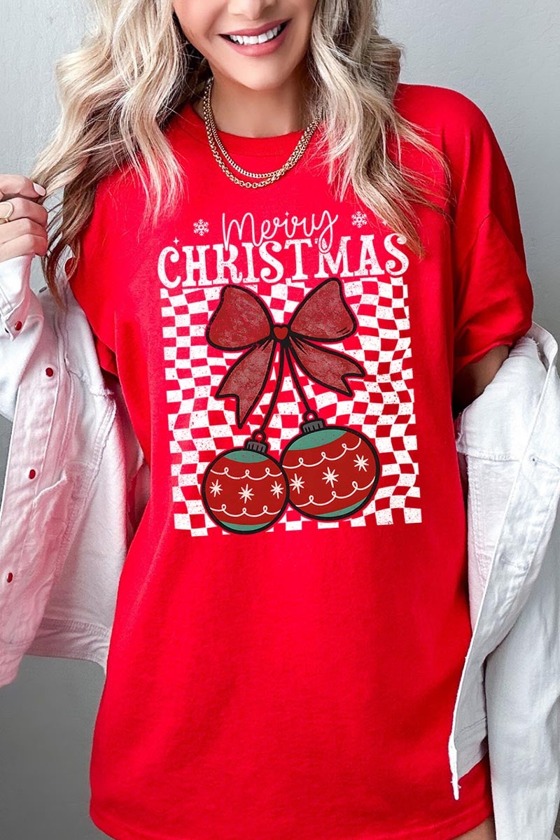 5000-E3196 Cherry Ornament Christmas Graphic Heavy Cotton Tee $9