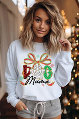 UL180P-E3194 Dog Mama Christmas Paw Graphic Plus Sweatshirt $25