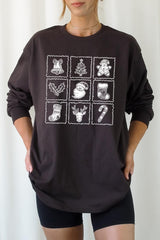UL240P-E3215 Christmas Icons Graphic Plus Long Sleeve Tee $17