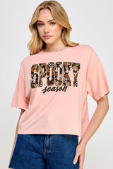 CTS-E3105 Spooky Season Halloween Graphic Relaxed Crop Top $11