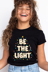 US3001Y-E3202Z Be the Light Christmas Kids Graphic Tee $11