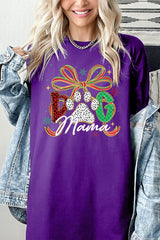 5000-E3194 Dog Mama Christmas Paw Graphic Heavy Cotton Tee $9