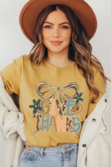 US3001P-E3154 Give Thanks Bow Graphic Plus Tee $16