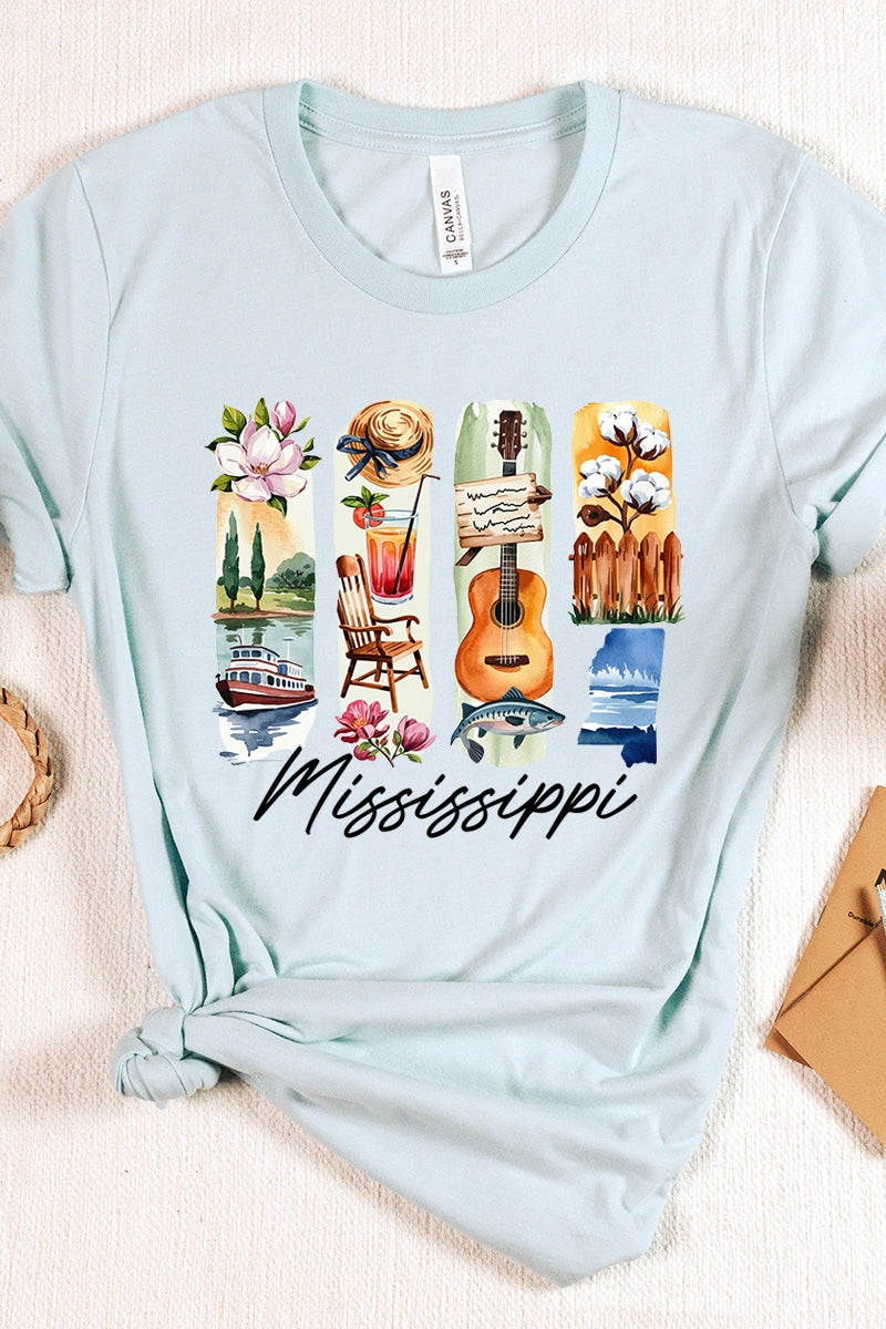 US3001-E3061MS Mississippi State Brushstroke Graphic Tee $12.5