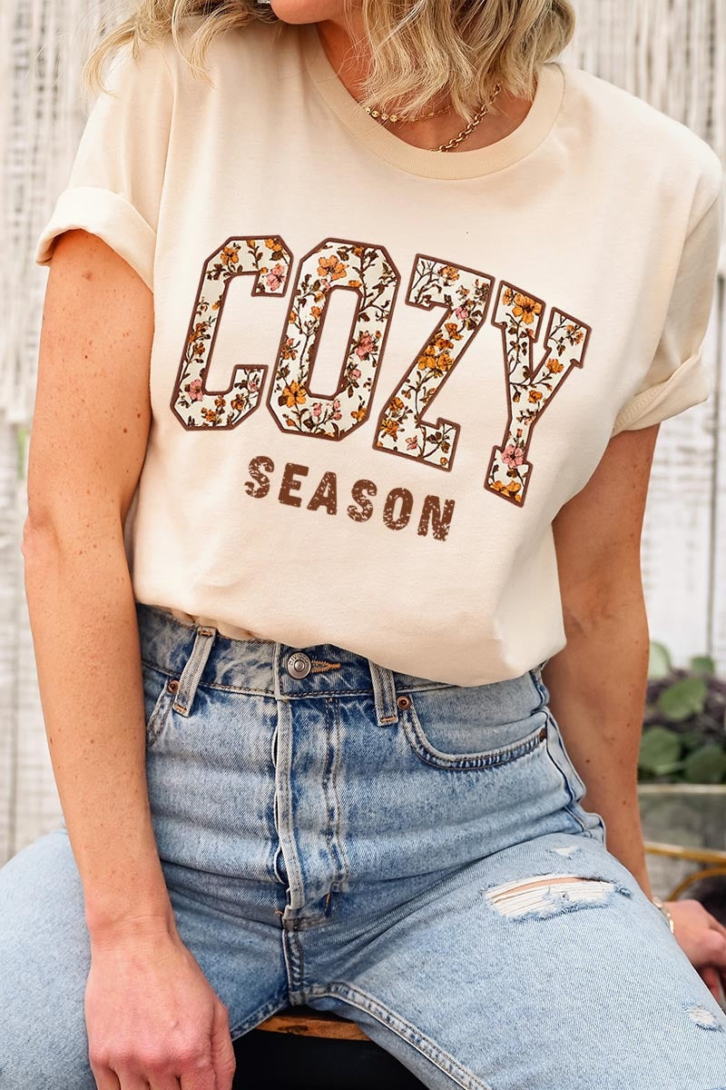 US3001P-E3082 Cozy Season Graphic Plus Tee $16