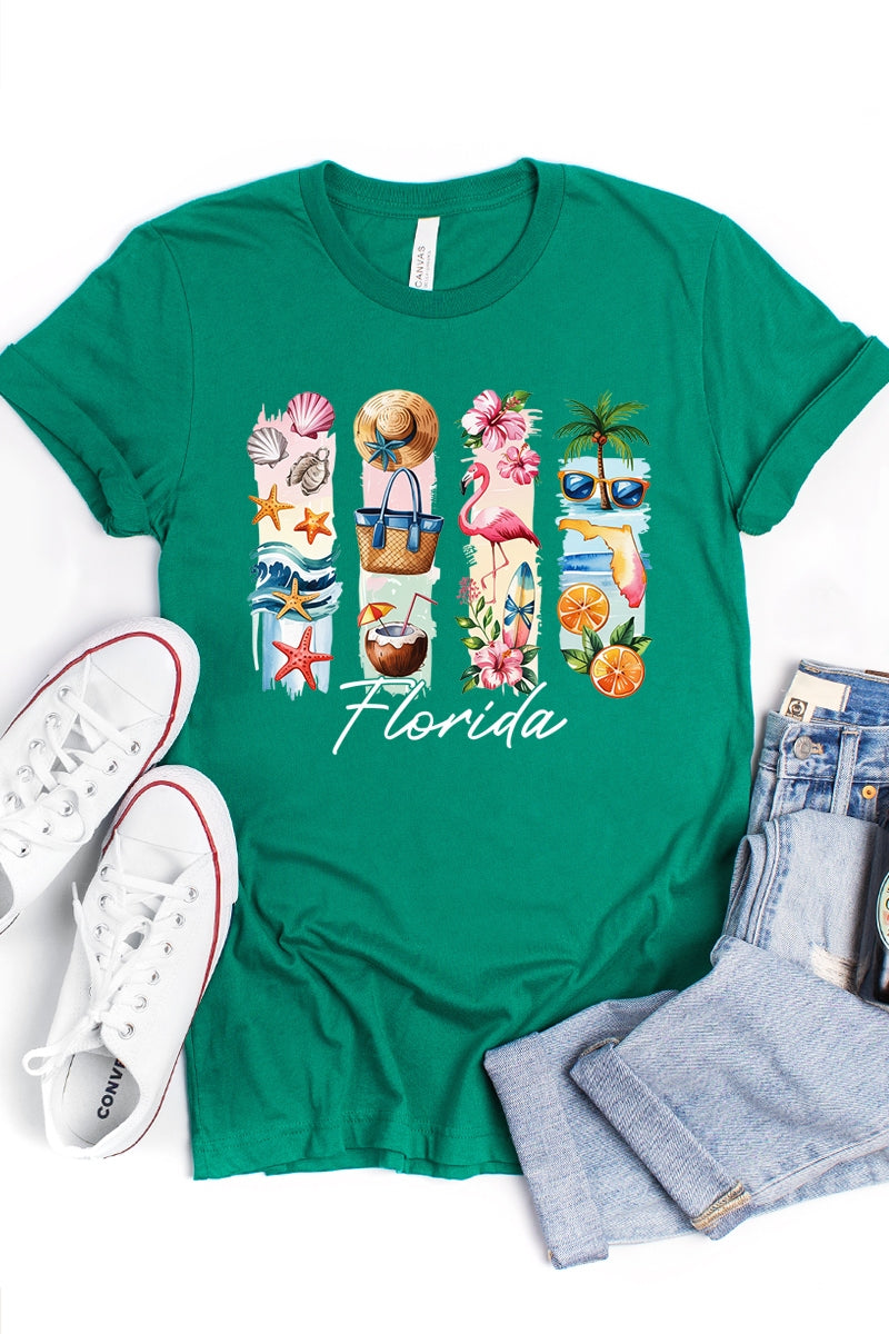 US3001-E3061FL Florida State Brushstroke Graphic Tee $12.5