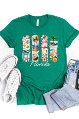 US3001-E3061FL Florida State Brushstroke Graphic Tee $12.5