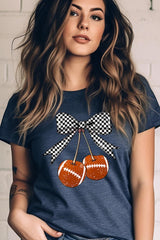 US3001-E3055 Football Cherries Graphic Tee $12.5