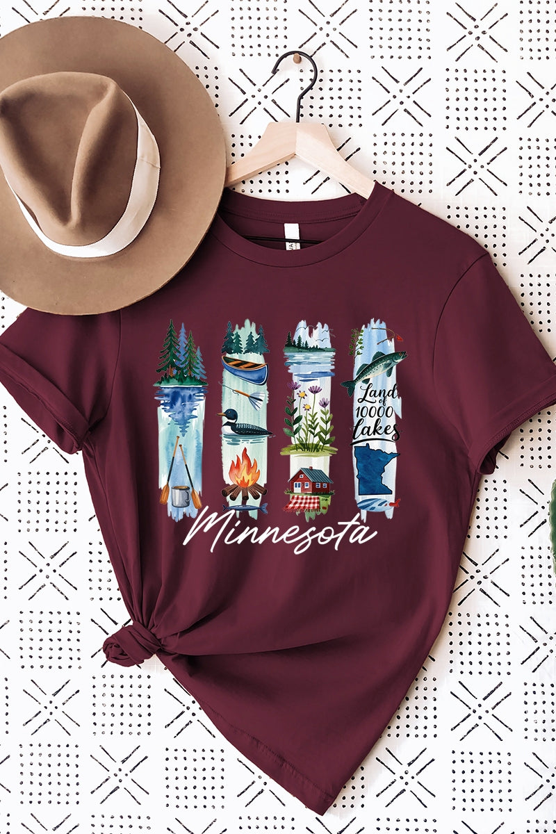 US3001P-E3061MN Minnesota State Brushstroke Graphic Plus Tee $16