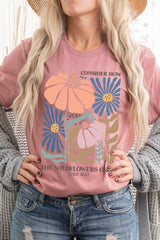US3001P-E3067 Consider the Wildflowers Graphic Plus Tee $16