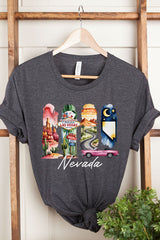 US3001-E3061NV Nevada State Brushstroke Graphic Tee $12.5