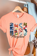US3001-E3061MD Maryland State Brushstroke Graphic Tee $12.5