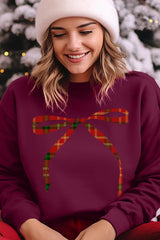 UL180-E3211 Red Bow Christmas Graphic Sweatshirt $20