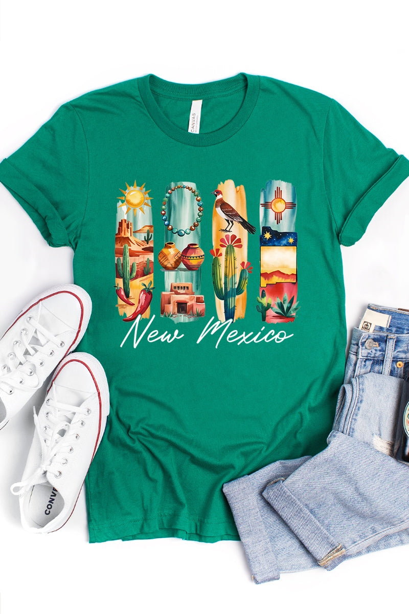 US3001-E3061NM New Mexico State Brushstroke Graphic Tee $12.5