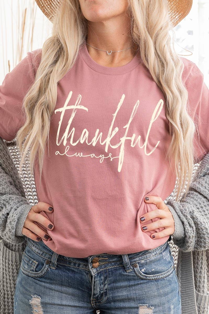 US3001-E3170 Thankful Graphic Tee $12.5