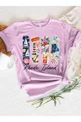 US3001-E3061RI Rhode Island State Brushstroke Graphic Tee $12.5