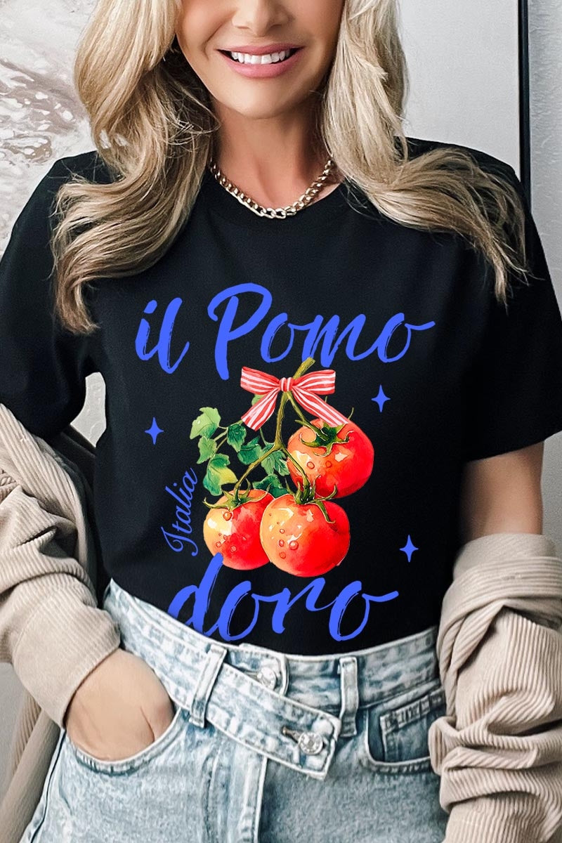 US3001-E3070 Il Pomodoro Tomato Art Graphic Tee $12.5