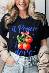 US3001-E3070 Il Pomodoro Tomato Art Graphic Tee $12.5