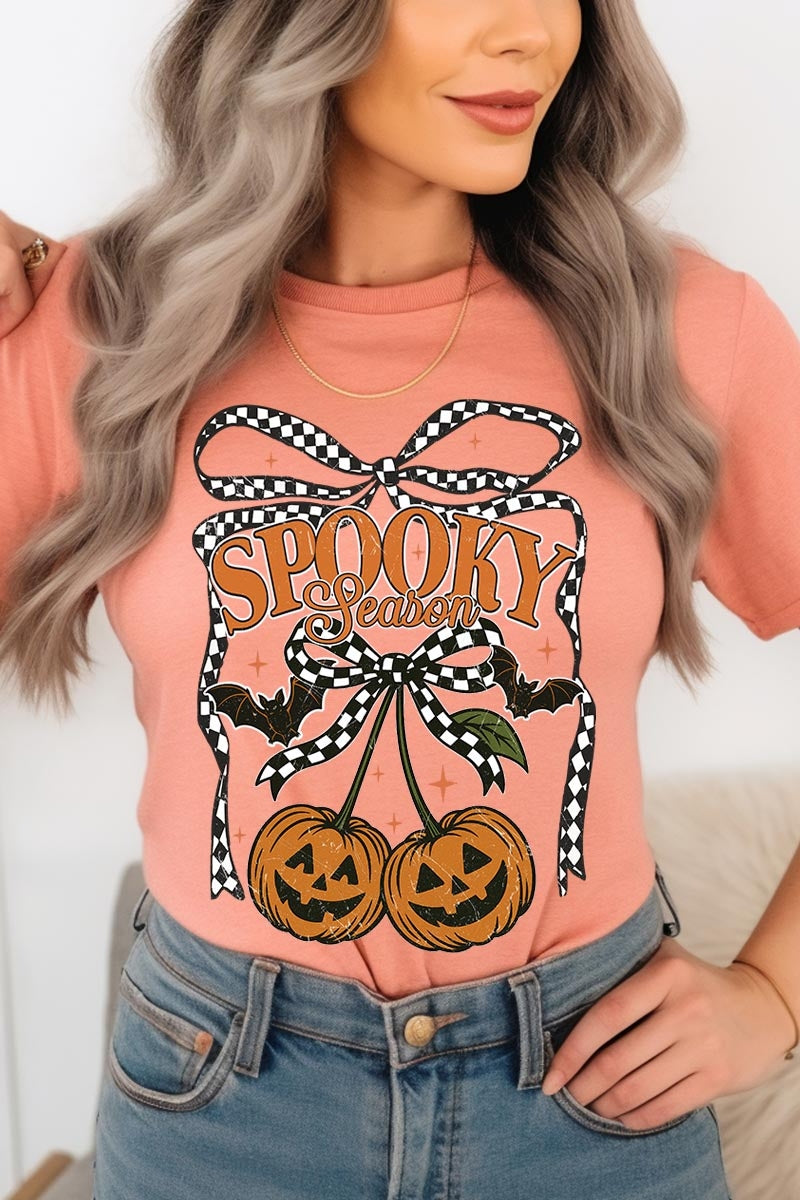 US3001-E3085 Pumpkin Cherries Graphic Tee $12.5