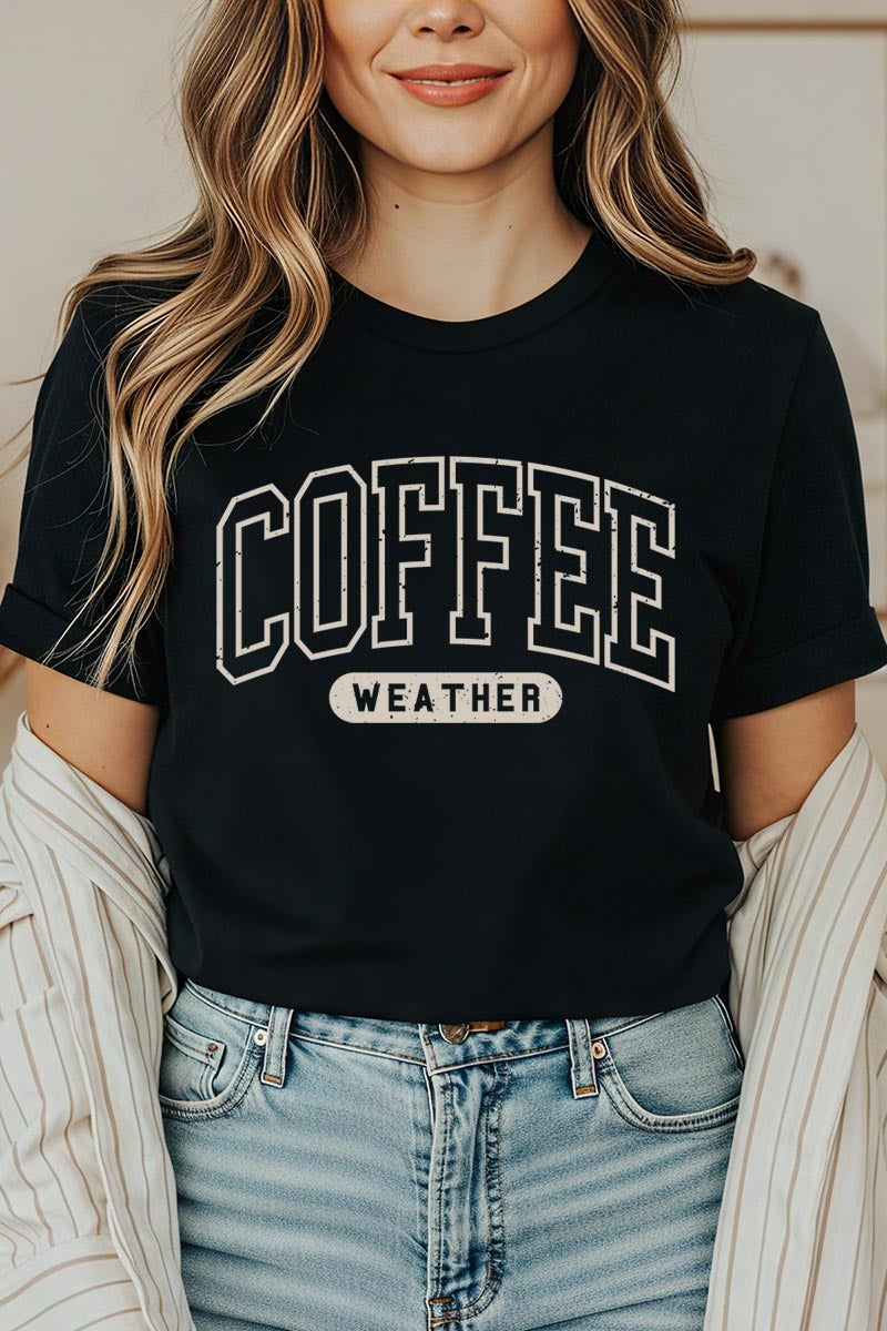 US3001-E3207 Coffee Weather Graphic Tee $12.5