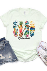 US3001P-E3061HI Hawaii State Brushstroke Graphic Plus Tee $16