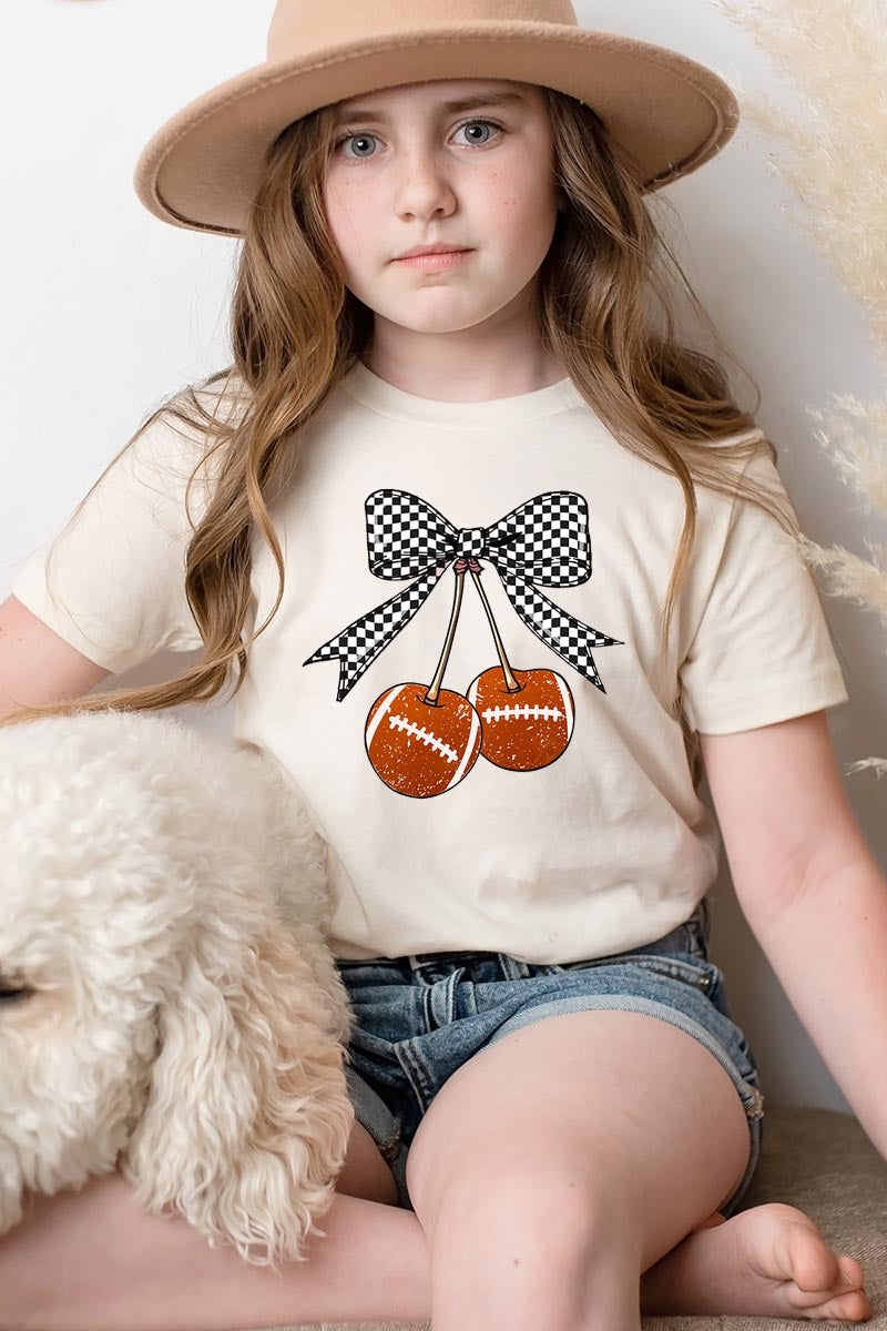 US3001Y-E3055Z Football Cherries Kids Graphic Tee $11