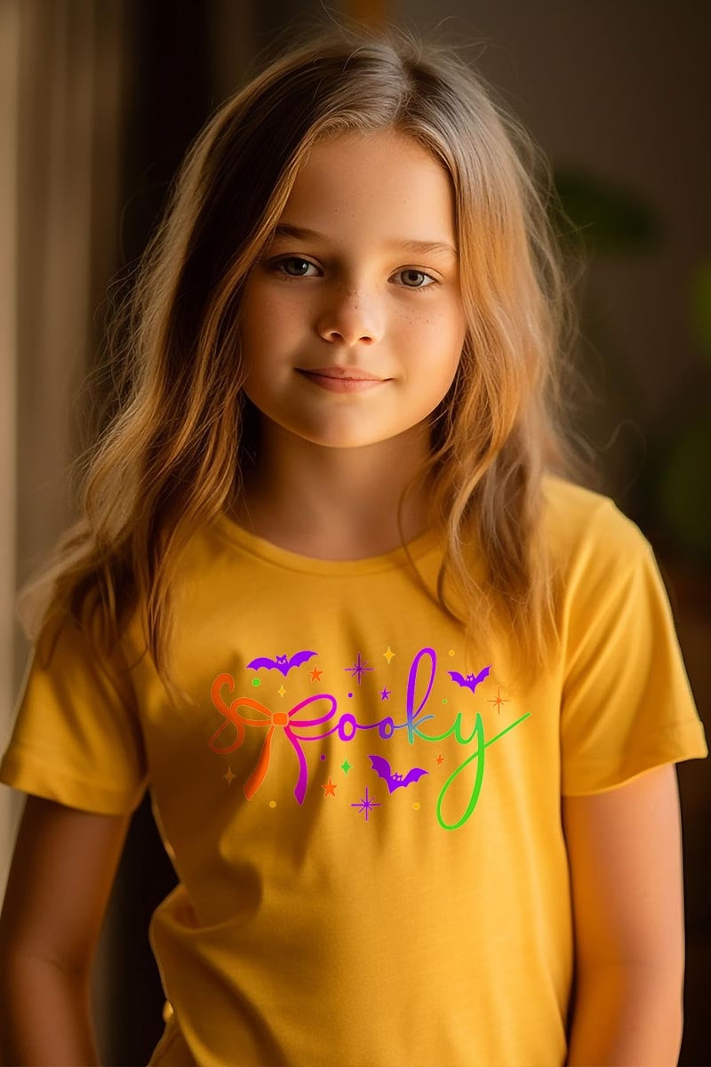 US3001Y-E3109Z Spooky Halloween Kids Graphic Tee $11