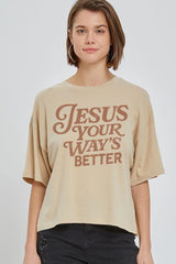 CTS-E3114 Christian Graphic Relaxed Crop Top $11