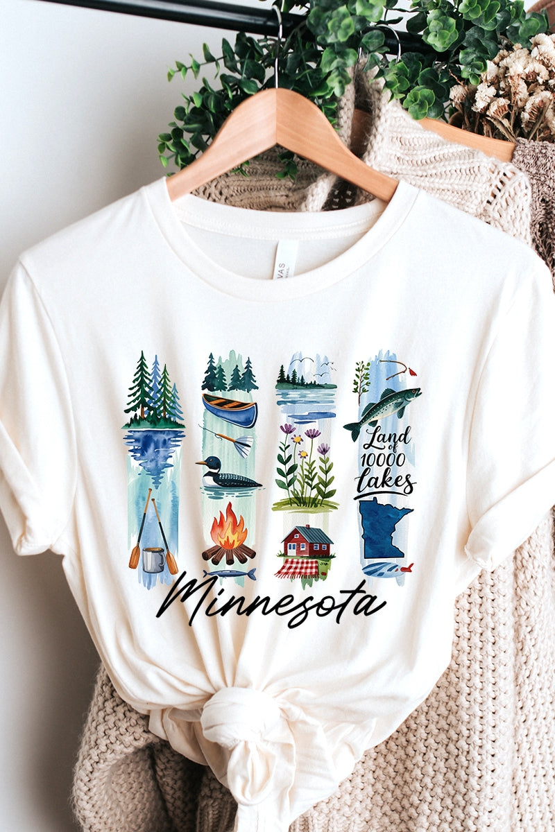US3001P-E3061MN Minnesota State Brushstroke Graphic Plus Tee $16