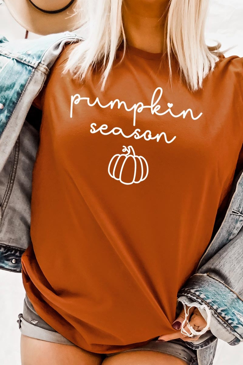US3001-E3152 Pumpkin Season Graphic Tee $12.5