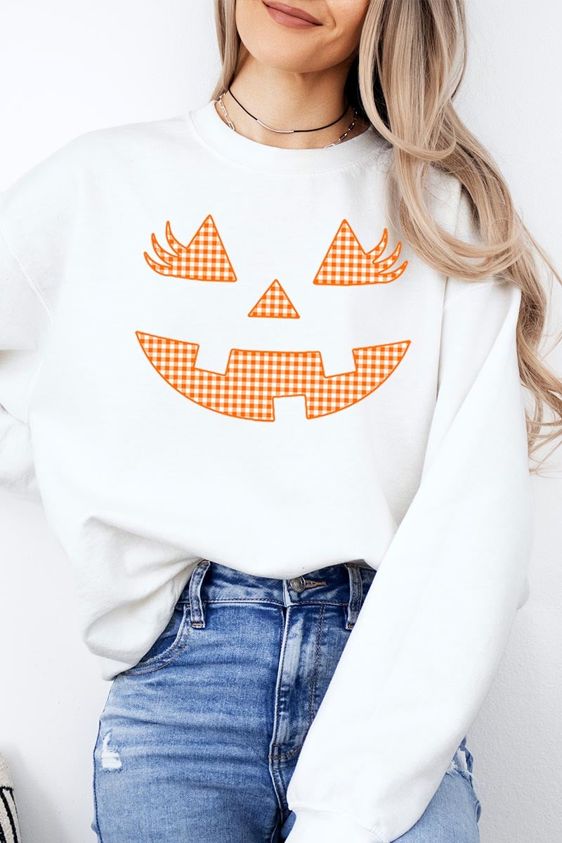 UL180P-E3148 Cute Pumpkin Halloween Graphic Plus Sweatshirt $25