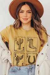 US3001P-E3094 Western Cowgirl Card Graphic Plus Tee $16