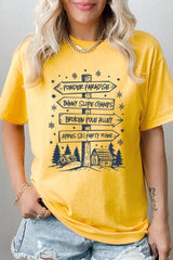 5000P-E3189 Ski Lodge Signs Graphic Plus Heavy Cotton Tee $12.75
