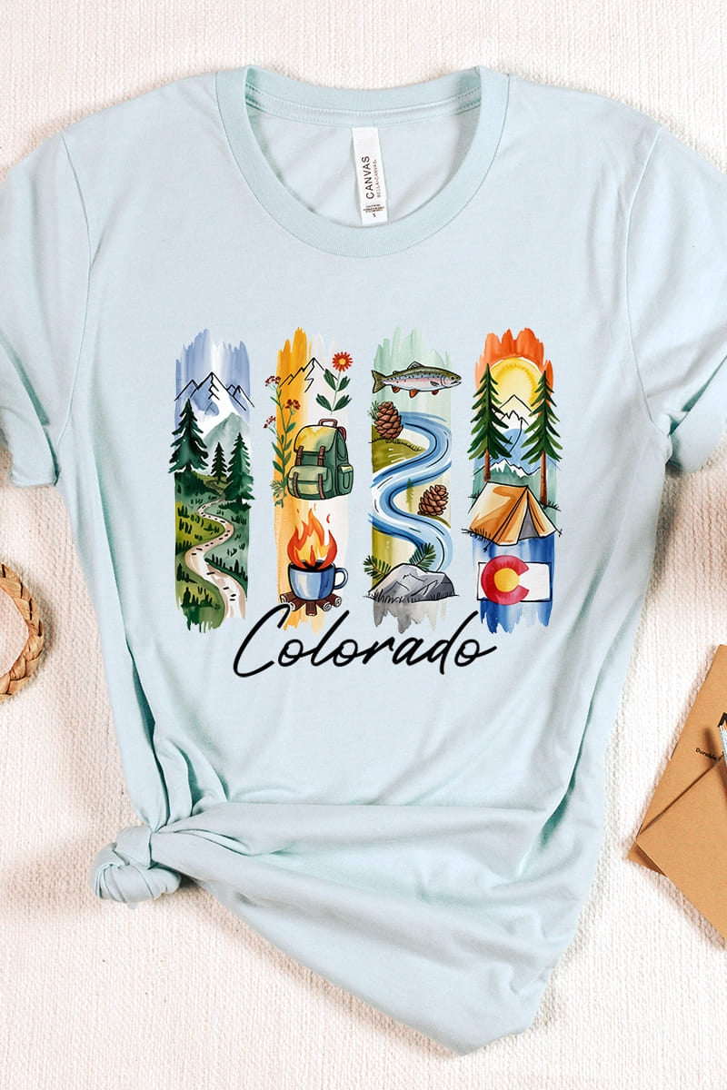 US3001P-E3061CO Colorado State Brushstroke Graphic Plus Tee $16
