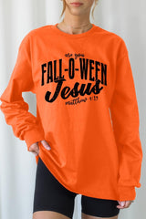 UL240P-E3143 Are You Fall O Ween Jesus Plus Long Sleeve Tee $17