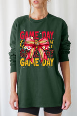 UL240P-E3091 Red Yellow Football Bow Plus Long Sleeve Tee $17