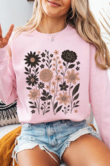 UL180P-E3178 Fall Floral Garden Graphic Plus Sweatshirt $25