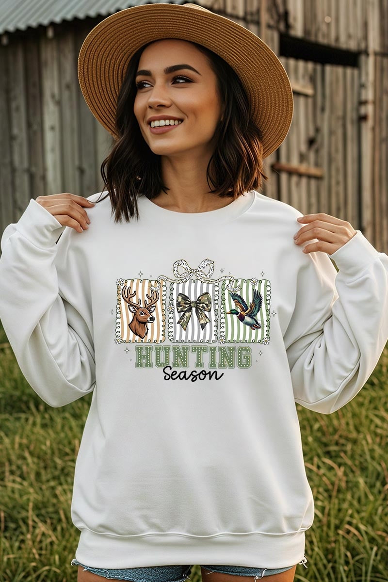 UL180P-E3192 Deer & Duck Hunting Season Graphic Plus Sweatshirt $25