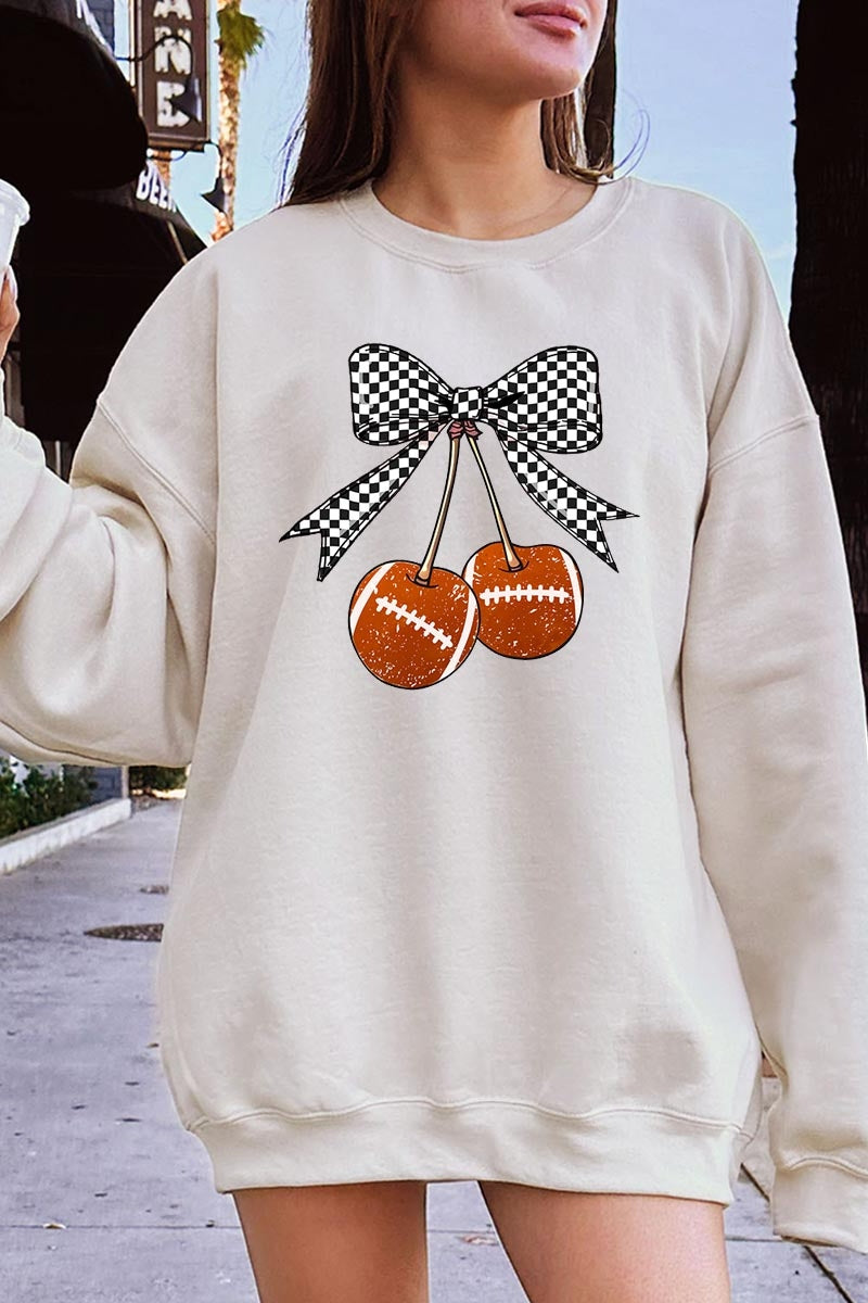UL180P-E3055 Football Cherries Graphic Plus Sweatshirt $25