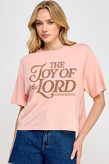 CTS-E3179 Joy of the Lord Graphic Relaxed Crop Top $11