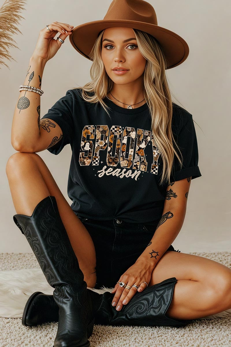 5000P-E3105 Spooky Halloween Graphic Plus Heavy Cotton Tee $12.75