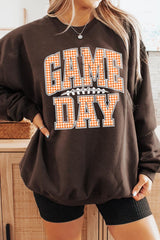 UL180-E3129 Orange Gingham Game Day Graphic Sweatshirt $20