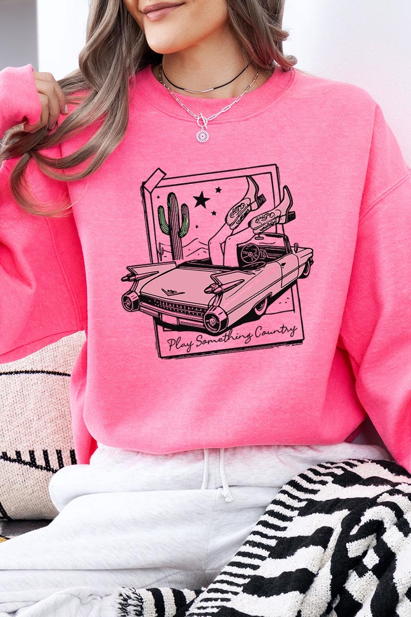 UL180-E3098 Play Something Country Graphic Sweatshirt $20