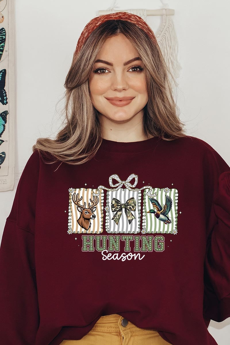 UL180P-E3192 Deer & Duck Hunting Season Graphic Plus Sweatshirt $25