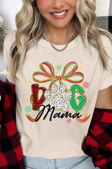 US3001-E3194 Dog Mama Christmas Paw Graphic Tee $12.5