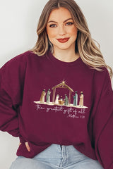 UL180-E3183 Nativity Gift Graphic Sweatshirt $20