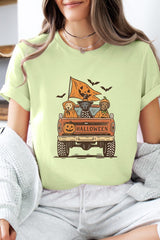 US3001P-E3150 Halloween Truck Dogs Graphic Plus Tee $16