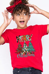 US3001Y-E3200Z Merry Christmas Trees Kids Graphic Tee $11